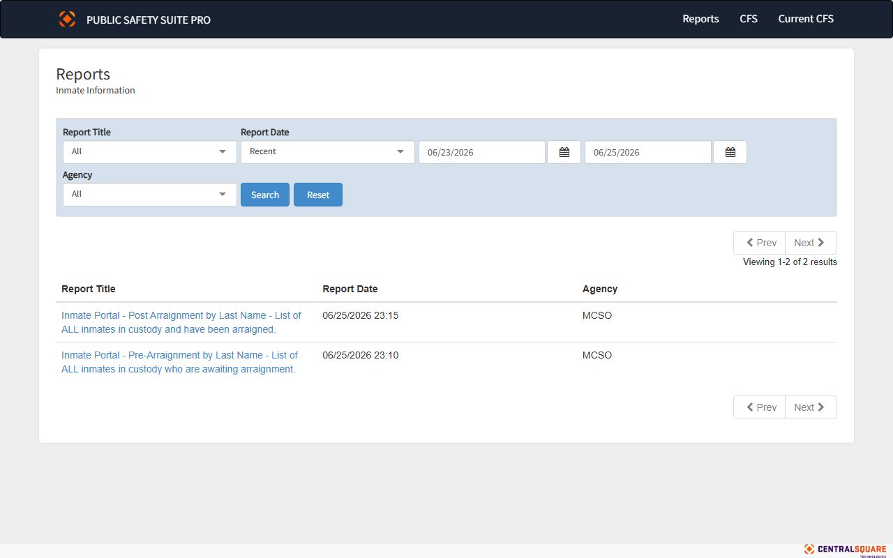 Muskegon County jail reports portal showing arrest charges and dockets