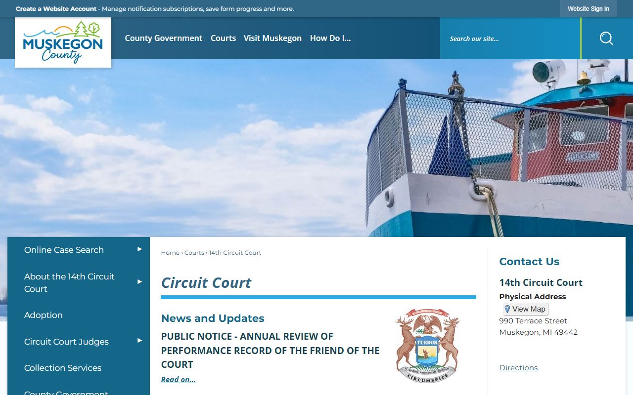 Muskegon County 14th Circuit Court dockets and case search