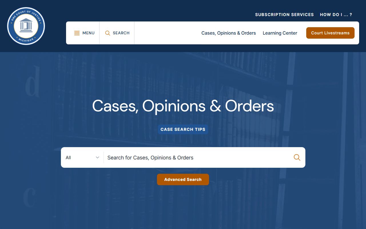Muskegon County appellate court records in the Michigan Courts case search
