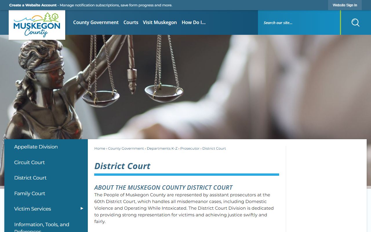 Muskegon County prosecutor District Court division for criminal charges
