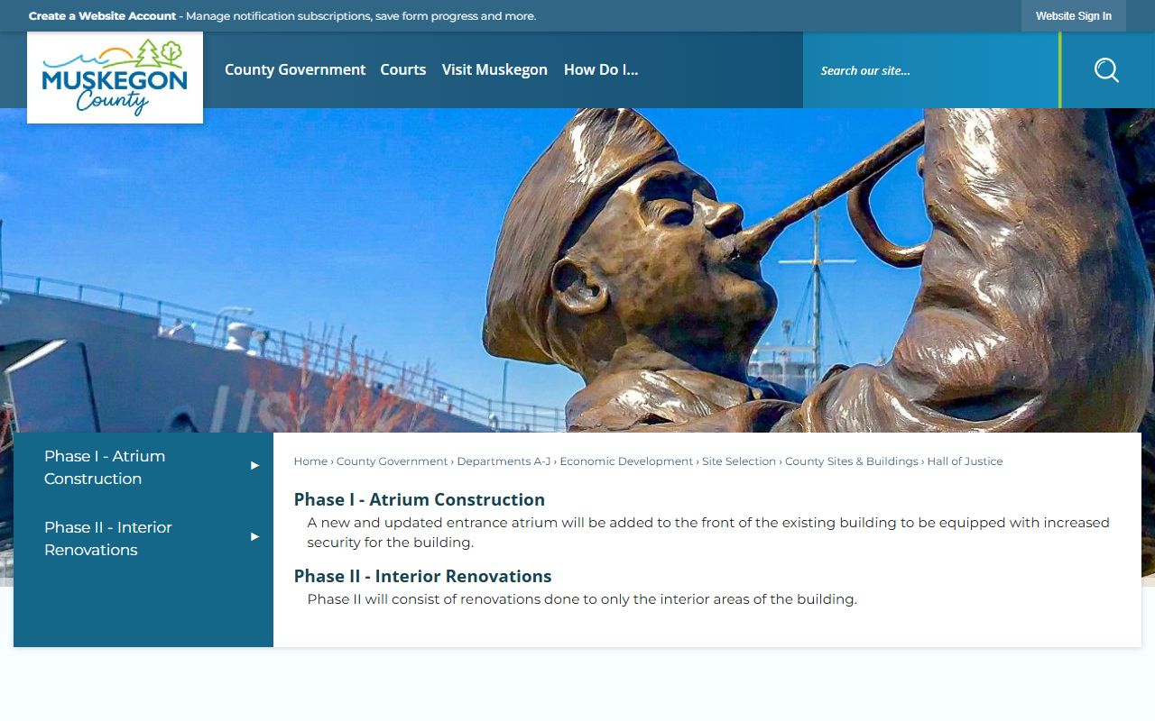 Michael E. Kobza Hall of Justice holding Muskegon County court records