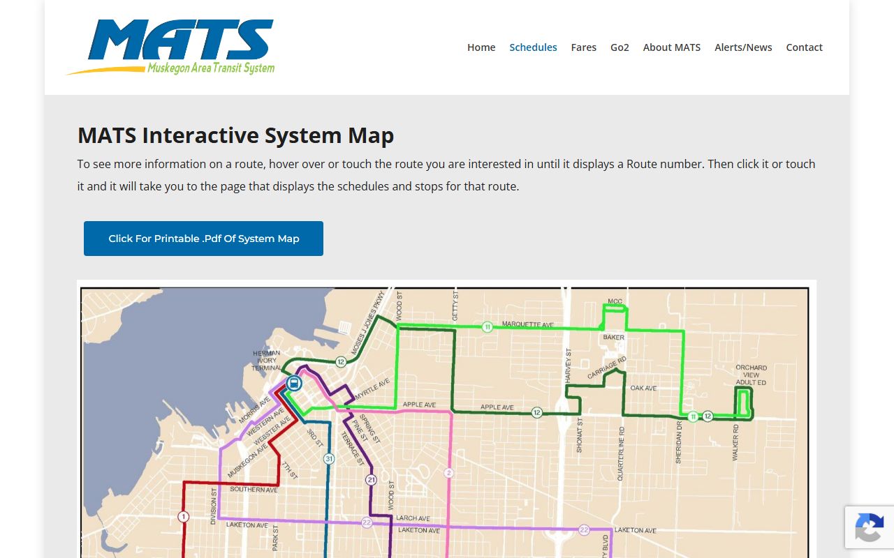 MATS system map for reaching Muskegon County court records offices