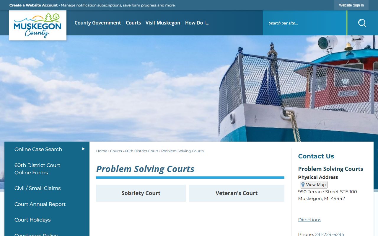 Muskegon County traffic court records problem-solving and sobriety courts