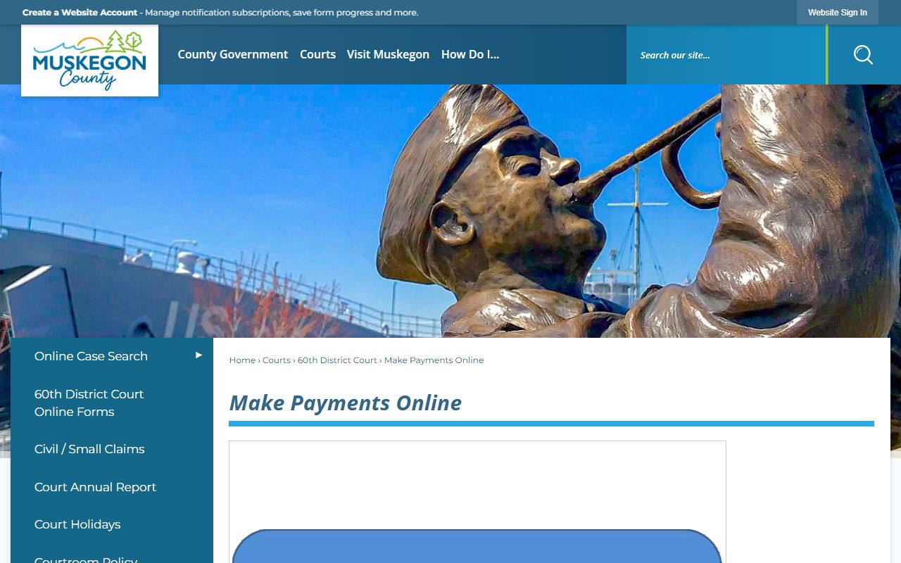 Muskegon County District Court warrant payment notice